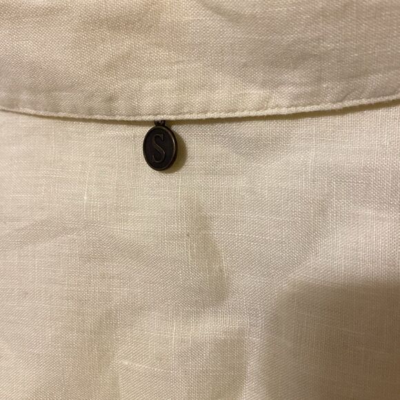 Soft Surroundings 100% Linen Long Sleeve Button Down Butter Yellow Lagenlook - Picture 11 of 11